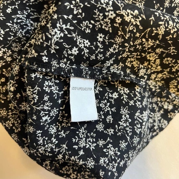 Josephine Chaus black white floral blouse L - Picture 6 of 7